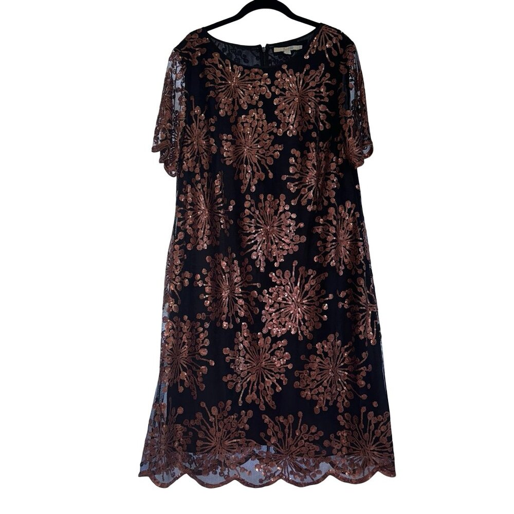 Boden Copper sequin evening/cocktail shift dress